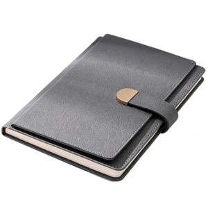 สมุดโน้ตปกหนัง PU ลายลินินขนาด A5 พร้อมตัวล็อค ปั๊มโลโก้ ปกอ่อน สำหรับธุรกิจ ออฟฟิศ และการประชุม - Product Image 4