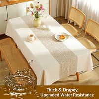 Mantel Grueso Tipo Lino, Rectangular, de Lujo, Impermeable y Resistente al Calor, para Mesa de Comedor y Café, Estilo 2026