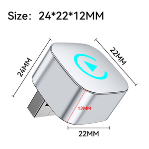 Silver USB Port 2 in 1 Connect Mini Wireless CarPlay <b>Adapter</b> <b>Plug</b> & Play Wired to Wireless CarPlay Dongle for IOS Android - Product Image 5