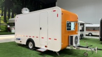 Nouvelle remorque de food truck en fibre de verre ORANGE, équipement de cuisine mobile avec caractéristiques de cuisine commerciale pour les frites