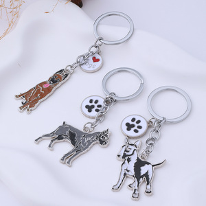 Mengda - Llavero Metálico Estilo <span class=keywords><strong>Americano</strong></span>, Colgante de Perro de Dibujos Animados, Pastor, <span class=keywords><strong>Pitbull</strong></span>, Joyería para Ropa y Bolsos - Product Image 4