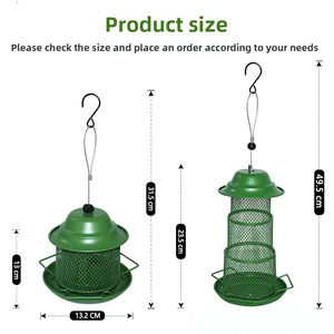 Mangeoire à oiseaux pliable à 3 niveaux, résistante à la rouille et à <span class=keywords><strong>l</strong></span>'eau, avec crochet métallique et plateau de drainage profond pour jardin, cour, parc, prête à être expédiée - Product Image 2