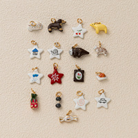 La fantasía infantil |   Dijes de Esmalte, Dijes de Latón Chapados en Oro de 18K para la Creación de Joyería DIY |   Colgante Infantil de Animalitos Adorables y Juguetones