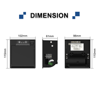 Cashino-Impresora de tickets de bus, panel térmico RS232 TTL USB integrado de 58mm, con cortador Auo