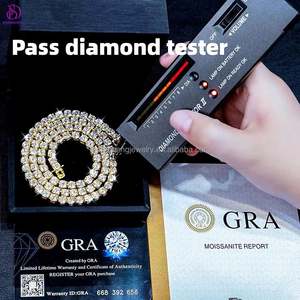 Chaîne de tennis en or massif <span class=keywords><strong>10K</strong></span> avec perles en moissanite, prix raisonnable, OEM promotionnel - Product Image 6