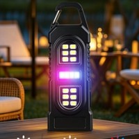 Lampe torche LED portable d'urgence en ABS avec alarme rouge et bleue, magnétique, rechargeable, grand projecteur de travail