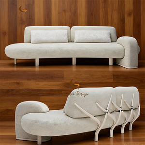 Modèle de tissu design multifonctionnel incurvé de style moderne et simple pour la maison, le salon et l'appartement - Product Image 3