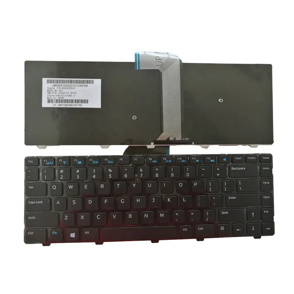 अच्छी गुणवत्ता के लिए कीबोर्ड Dell Inspiron 14(3421) 14R(5421) 3437 5437 3440 के साथ काले फ्रेम