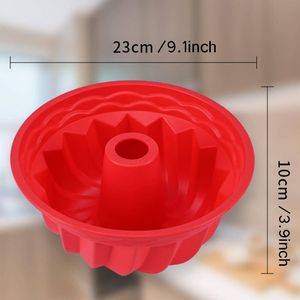 Molde de silicona rojo redondo para hornear, 23 cm de diámetro, 10 cm de altura, para pasteles y postres - Product Image 1