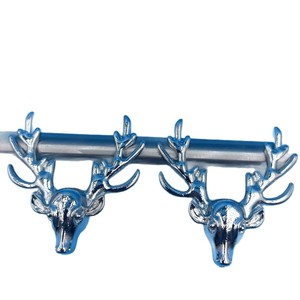 Zinc Alloy Deer Head <b>Cabinet</b> Handles Silver <b>Rustic</b> Design Furniture Hardware Accessory - Product Image 4