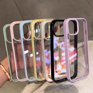 ขอบสี2-in-1เหมาะสำหรับ iPhone 16 Pro Max เคสใสอะคริลิคป้องกันรอยขีดข่วนทนต่อการตกฝาครอบป้องกันอย่างง่าย - Product Image 1