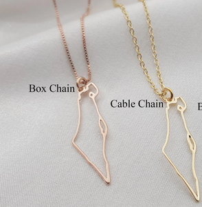 สร้อยคอโครงร่างแผนที่อิสราเอลอิสราเอลพร้อมสร้อยคออิสราเอล - Product Image 2