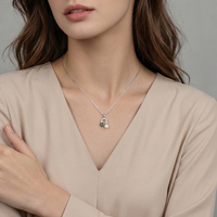 Collier de perles Moyu en argent 925 pour femme, design fer à cheval, incrustation de zircon, collier en argent 925