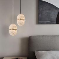 Lampes suspendues en albâtre modernes nordiques pour l'intérieur, style minimaliste, linéaires, rondes, pour salle à manger