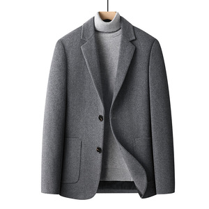 Automne hiver Slim Fit <span class=keywords><strong>laine</strong></span> Blazer hommes mode <span class=keywords><strong>laine</strong></span> costume veste décontracté bouton veste <span class=keywords><strong>manteau</strong></span> - Product Image 1