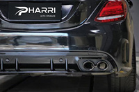 Kit de Difusor Trasero Nuevo Pharri W205 para Benz Clase C 2015-2019, Actualización a Estilo C43 AMG con Soporte para Puntas de Escape, 1 Año de Garantía