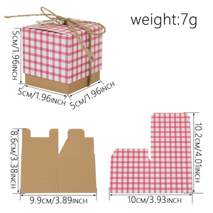 <span class=keywords><strong>Caja</strong></span> de papel cuadrada a cuadros de <span class=keywords><strong>dos</strong></span> colores, cajas de recuerdo de fiesta de chocolate <span class=keywords><strong>para</strong></span> dulces de bebé, decoración de Baby Shower, favores de mesa, mesa de <span class=keywords><strong>cena</strong></span> de cumpleaños - Product Image 2