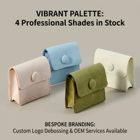 Nouvel Arrivage Pochette d'emballage pour bijoux en microfibre gaufrée personnalisée, avec insert en suède pour bijoux, pochette enveloppe pour colliers et boucles d'oreilles