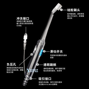 Yanke MED เครื่องดูดช่องปากพร้อมแปรงสีฟันแรงดันในการชำระล้างและลบสำหรับการดูแลผู้ป่วยล้มป่วย - Product Image 1