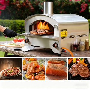 Four <span class=keywords><strong>à</strong></span> <span class=keywords><strong>pizza</strong></span> au gaz de grande taille pour le camping en plein air - Style moderne, durable, portable, en acier inoxydable - Product Image 3