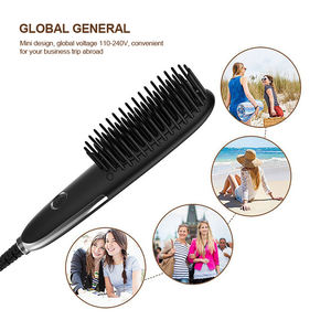 Mini Plastic Electric <strong>Beard</strong> Heated and Hair Straightener Comb Hair Straightening <strong>Brush</strong> - Product Image 6