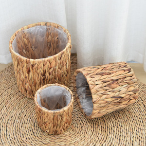 Panier de rangement léger et écologique tissé en herbe de jacinthe d'eau pour pots de plantes et <span class=keywords><strong>décoration</strong></span> de <span class=keywords><strong>balcon</strong></span> Design classique - Product Image 5