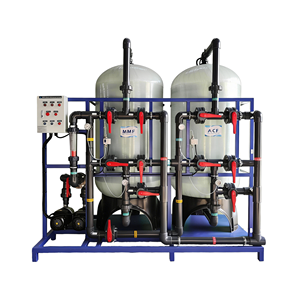 Système de filtration à deux étages 10 TPH avec média de <span class=keywords><strong>sable</strong></span> de manganèse et média de charbon actif pour l'élimination du fer, des sédiments et du chlore - Product Image 2