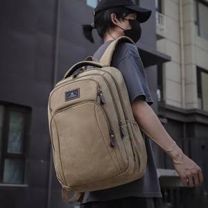 Mochila de lona verde militar para hombre, mochila caqui impermeable para acampar al aire libre, para viajes y trabajo diario, para uso juvenil y escolar - Product Image 4