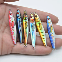 JIGGINGDUKE Leurre en bois en forme de S 10g/15g/20g Jig à pas lent pour la pêche à la truite Leurre en métal imprimé