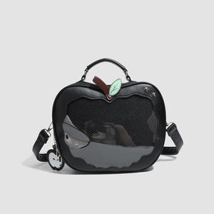 <span class=keywords><strong>Sac</strong></span> bandoulière personnalisé en <span class=keywords><strong>cuir</strong></span> PU pastel style Kawaii Ita Bag pour filles, avec fenêtre transparente pour affichage de badges, <span class=keywords><strong>sac</strong></span> à main Lolita tendance - Product Image 6