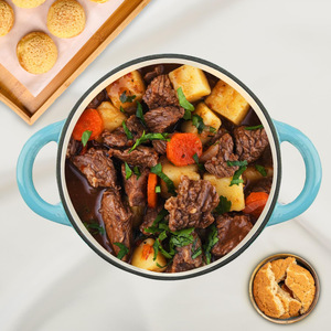 Olla de Hierro Fundido para Sopa, Juego de Ollas con Revestimiento de Esmalte, Mango Antiadherente, Apta para Gas e Inducción, Apta para Lavavajillas y Horno, Utensilios de Cocina Holandeses - Product Image 4