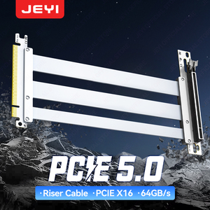 สายต่อการ์ดจอ JEYI PCIe 5.0 X16 90 องศา ความเร็วสูง ป้องกันสัญญาณรบกวน ความยาว 20 ซม. 30 ซม. รองรับการถ่ายโอนข้อมูล GPU PCIe 5.0 ความเร็ว 32GT/s - Product Image 1