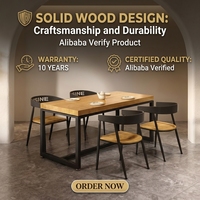 Ensemble de table et chaises de style industriel en bois massif et en fer pour bistrot, bar, restaurant occidental, café, hôtel, cantine