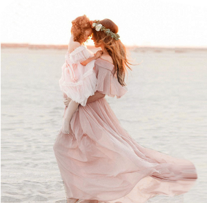 Robe de maternité pour séance photo, nouvelle arrivée, robe de maternité décontractée rose à manches courtes, robe de <span class=keywords><strong>grossesse</strong></span> longue, robe pour femmes enceintes - Product Image 4