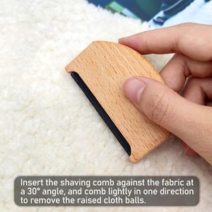 Xách Tay Của Nhãn Hiệu Len Cashmere Lược Áo Len Thuốc Loại Bỏ Và Vải Lint Bàn Chải Bằng Gỗ Công Cụ Làm Sạch Cho Quần Áo - Product Image 4