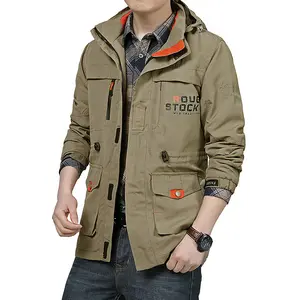 Chaqueta informal con capucha para hombre, saco largo, transpirable, suelto, para senderismo y acampada, primavera y otoño, novedad de 2021