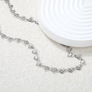 Collier ras du cou tendance pour femme en acier inoxydable, avec pendentif cœur ajouré, plaqué or 18K PVD, bijou étanche - Product Image 5