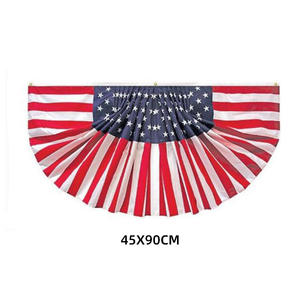 Tissu polyester personnalisé 45x90cm décorations du 4 juillet drapeaux demi ventilateur banderoles drapeaux suspendus pour festival événement sportif - Product Image 3