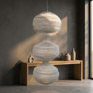 โคมไฟเพดาน LED ดีไซน์โบฮีเมียนทันสมัย แบรนด์ Sonnet Decor รุ่น Luxury ทำจากเหล็กถักมือ แสงวอร์มไวท์ 3500K CRI 80 เหมาะสำหรับที่อยู่อาศัย - Product Image 3