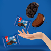 Biscuits sandwichs au chocolat, gaufrettes sucrées croustillantes, saveurs café et crème, boîte de collations pour enfants, vente en gros, 25g par sachet