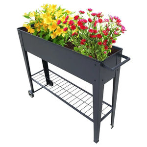Boîte de planteur <span class=keywords><strong>sur</strong></span>élevé avec jambes, lit de jardin extérieur, <span class=keywords><strong>sur</strong></span> roues, pour Patio, plantes, légumes, fleurs et herbes - Product Image 5