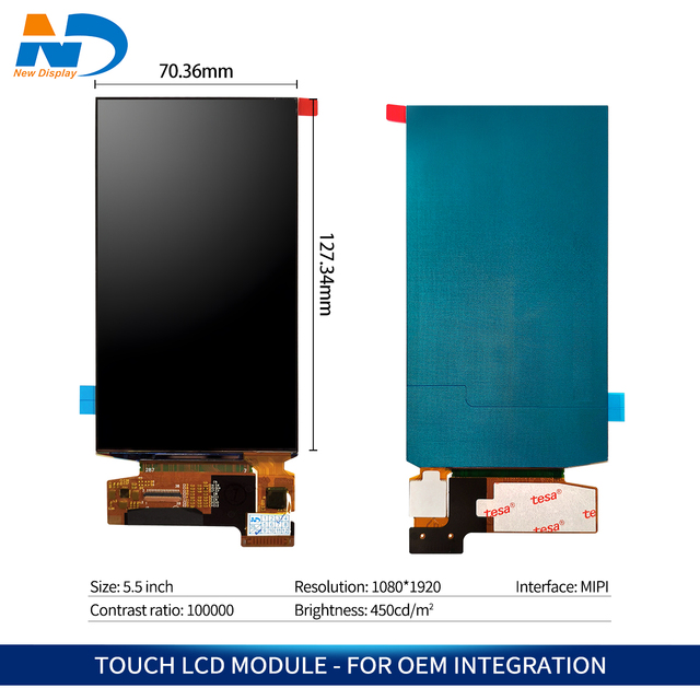 5.5 Inch OLED Display Module 720x1280 1080x1920 High Resolution MIPI DSI Interface Panel for E Paper Devices