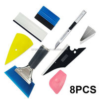 Outils de nettoyage de vitres de voiture, 8 pièces, raclette, grattoir, applicateur