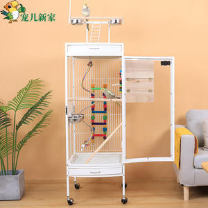 Şeffaf Görünümlü Büyük Zarif ve Dayanıklı Ferforje Oyun Alanı Tüneği Üstten Tırmanma Merdiveni Kuş Papağanı Döner Kafes - Product Image 3