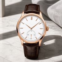 OEM Business Mechanische Armbanduhr Edelstahlgehäuse Echtes Leder Krokodilleder-Armband Automatische Mechanische Uhr für Herren