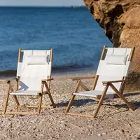 Kursi Lipat Kanvas Pantai Luar Ruangan, Kursi Berkemah Portabel Bisa Disesuaikan, Kursi Memancing Tas Bulan dengan Bantal