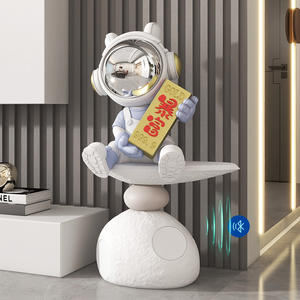 Haut-parleur Bluetooth Lucky Stone Get Rich Astronaut Bear - Décoration <span class=keywords><strong>Feng</strong></span> <span class=keywords><strong>Shui</strong></span> pour salon, <span class=keywords><strong>entrée</strong></span> et chambre - Product Image 1