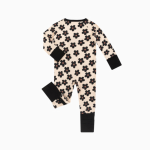 Miozing Sac de couchage pour bébé en bambou biologique, imprimé fleurs noires, style décontracté chic, en stock, Combinaison pour bébé, Vente en gros - Product Image 3
