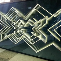 Miroir de fond mural pour l'intérieur, miroir de Tunnel, lettres 3D, signe au néon, Infinity, boîte à lumière personnalisée