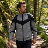 Veste à capuche réfléchissante personnalisée à blocs de couleur, style coréen, coupe ample streetwear, marque privée, OEM clé en main, 7 tailles disponibles